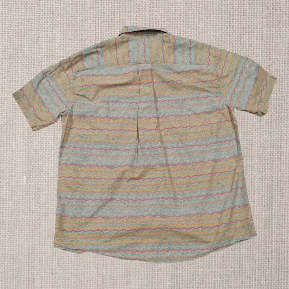 ORVIS Men’s Button Front Sz XL 100% Cotton Aztec Print Outdoors Shirt Zig Zag - Picture 2 of 6